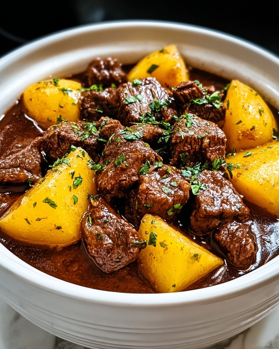Slow Cooker Garlic Butter Beef Bites & Potatoes Recipe - Recipe Image