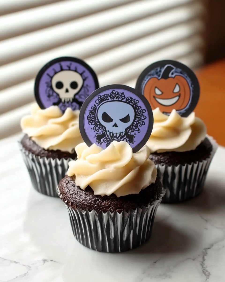 Stamped Halloween Cupcakes Recipe - Recipe Image