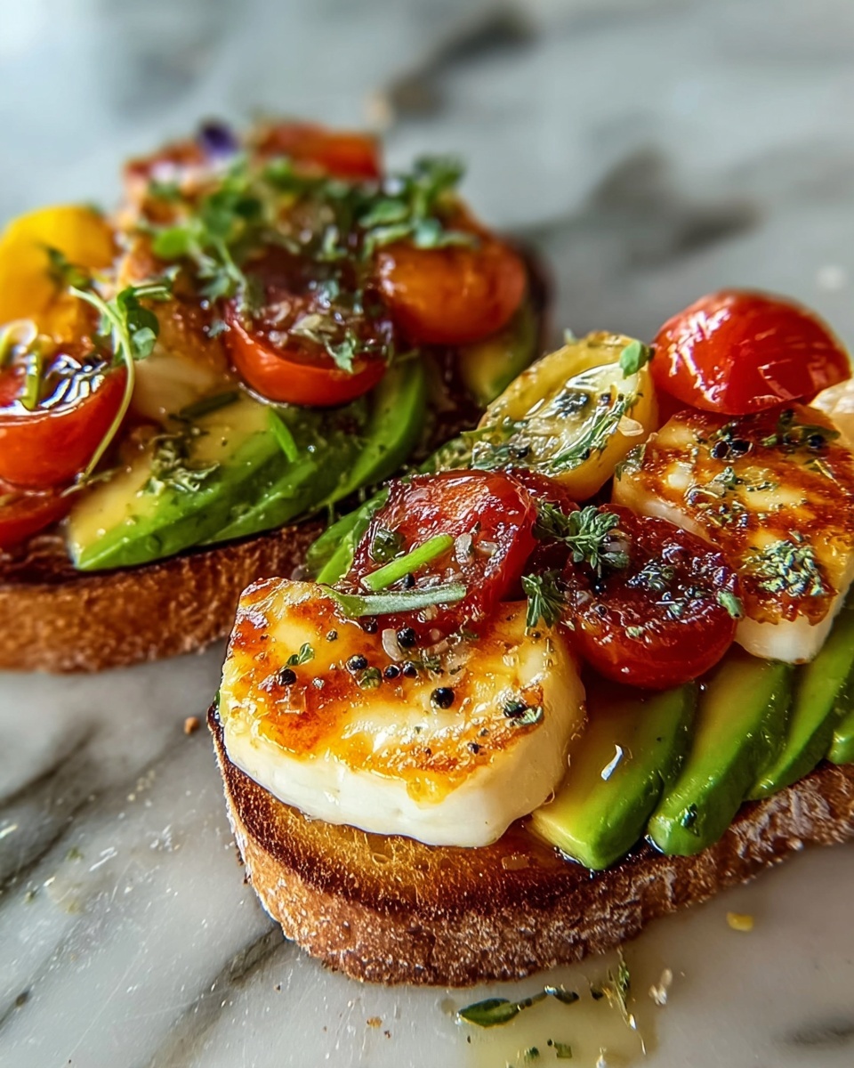 Hot Honey Avocado & Halloumi Toast on Sourdough Recipe - Recipe Image