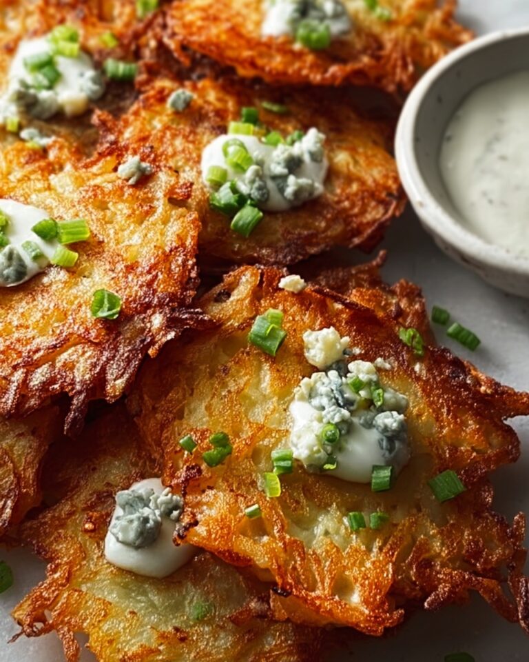 Buffalo Latkes with Blue Cheese Dip Recipe