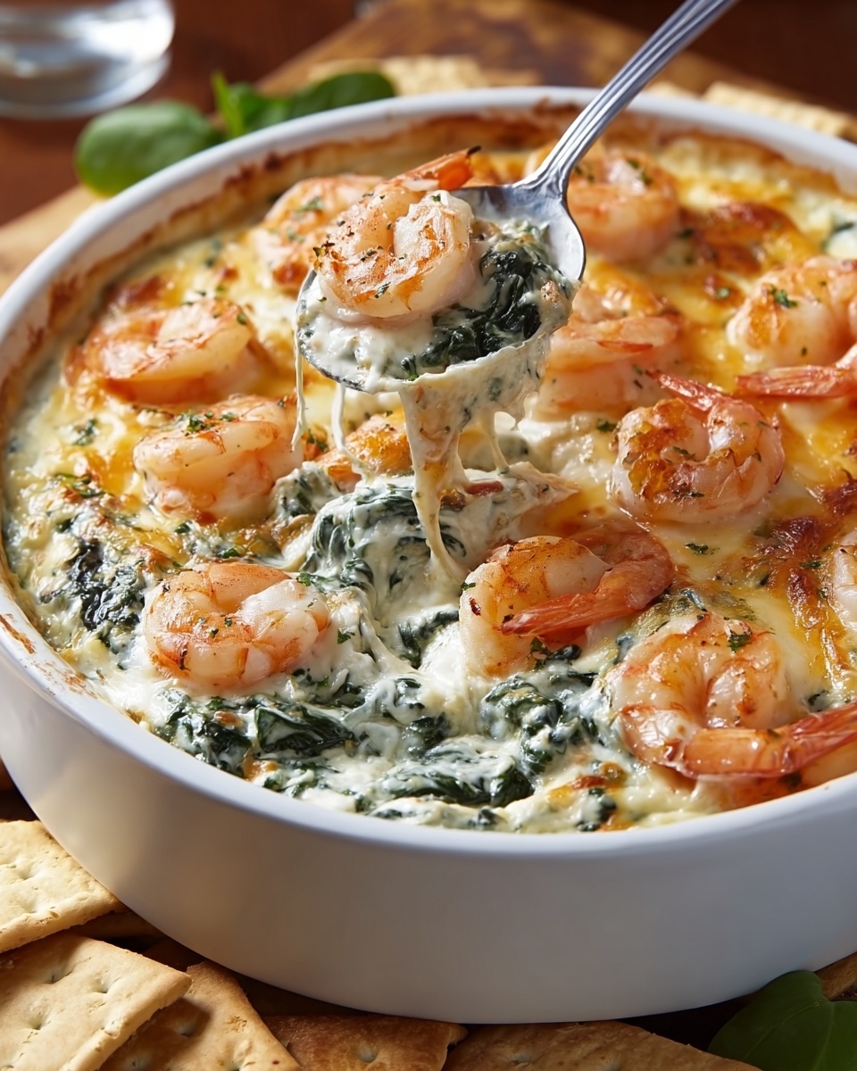 Cheesy and Creamy Shrimp & Crab Spinach Dip Recipe - Recipe Image