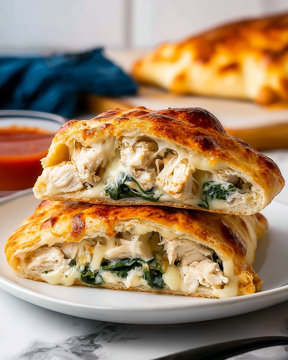 Creamy Chicken Spinach Calzone Recipe - Recipe Image