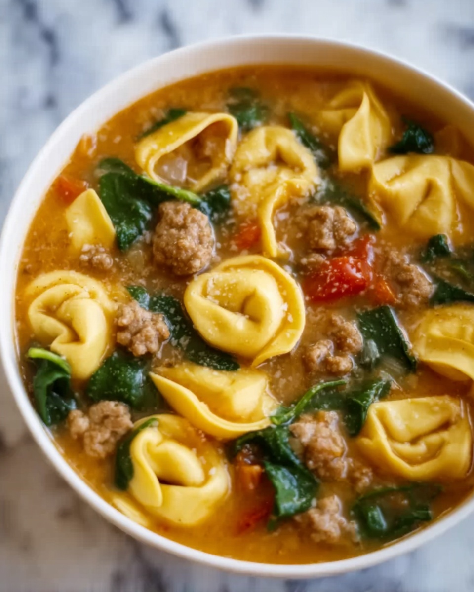 Spicy Sausage and Tortellini Soup Recipe - Recipe Image