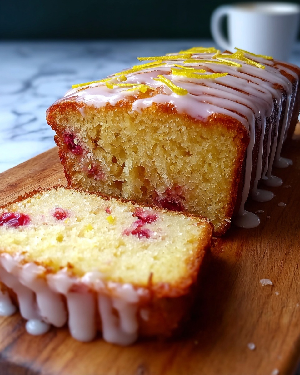 Lemon Rhubarb Loaf with Lemon Glaze Recipe - Recipe Image