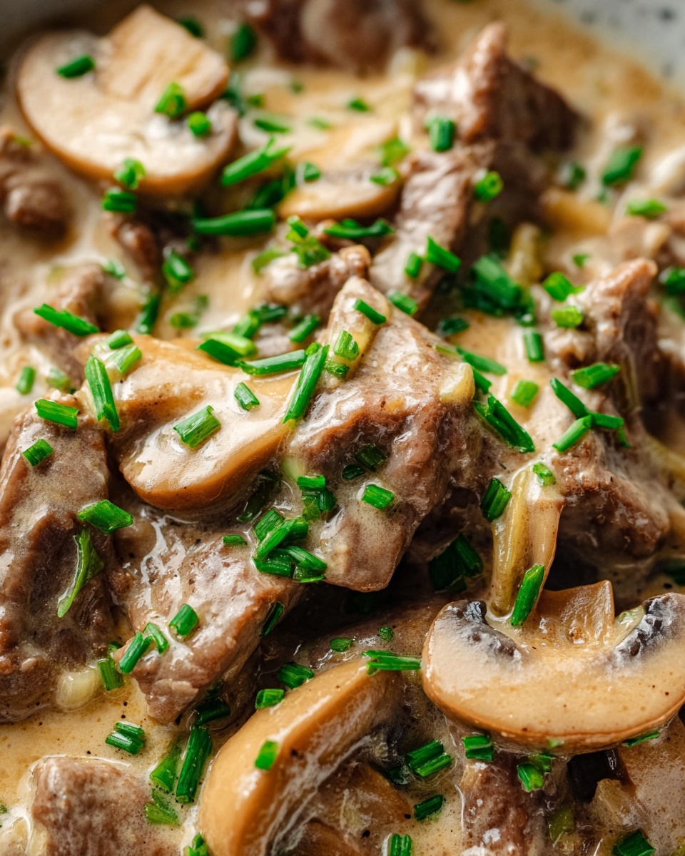 Creamy Beef Stroganoff with Egg Noodles Recipe - Recipe Image