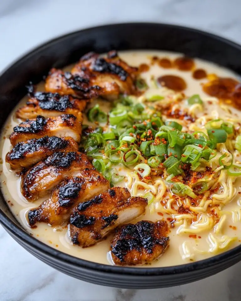 Fiery Chicken Ramen with Creamy Garlic Sauce Recipe