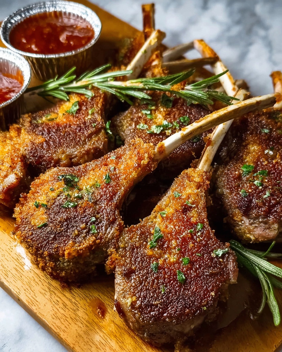 Garlic Parmesan Fried Lamb Chops Recipe - Recipe Image