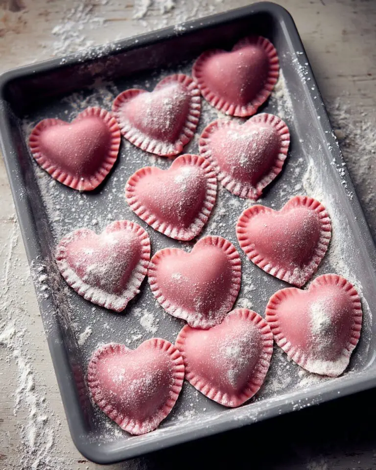 Ricotta and Sage Filled Beetroot Ravioli Hearts Recipe