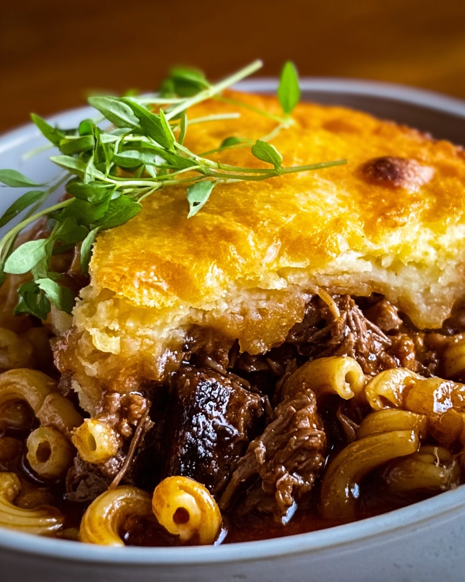 Oxtail Pot Pie with Mac & Cheese Crust Recipe - Recipe Image