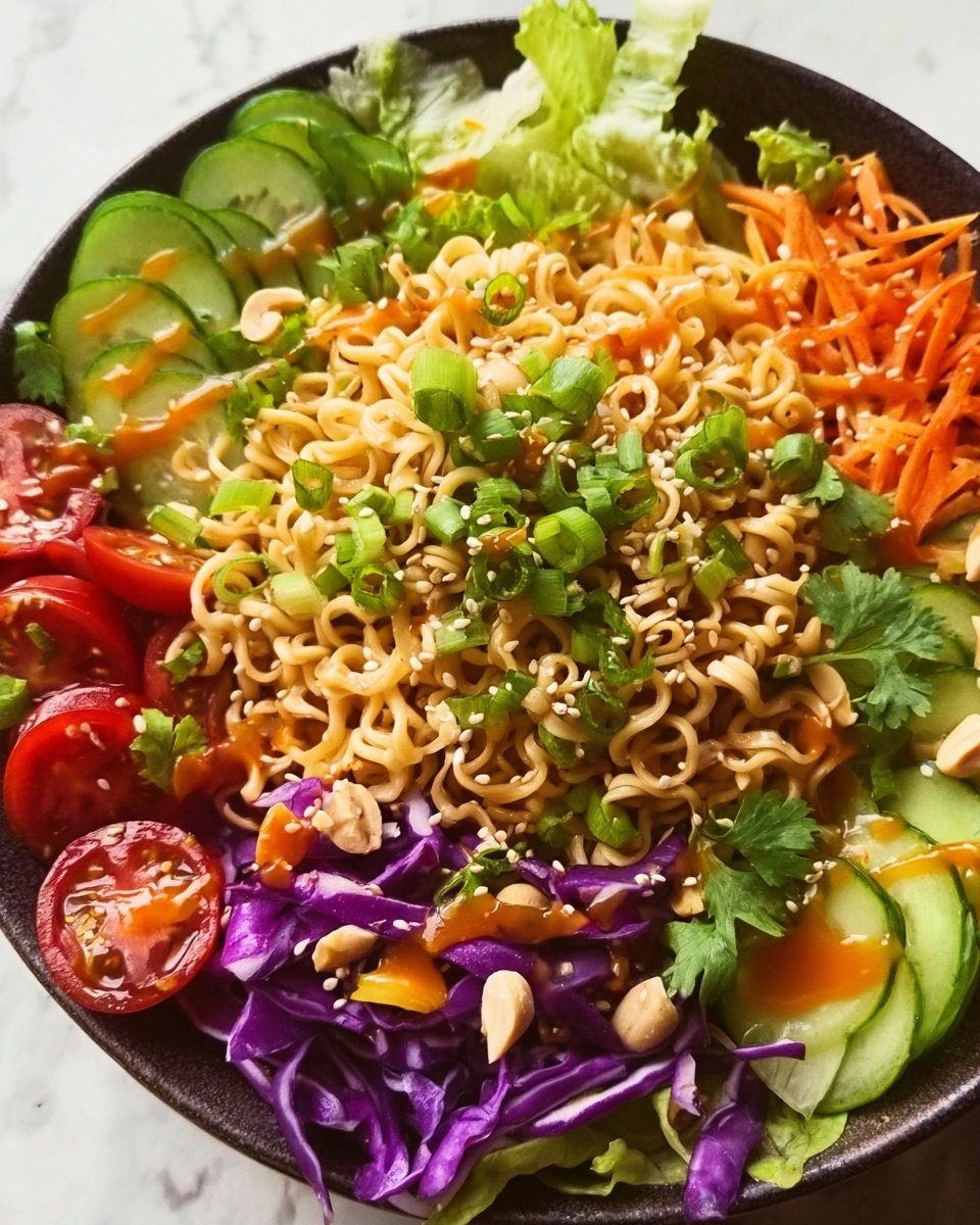 Crunchy Asian Ramen Noodle Salad Recipe - Recipe Image