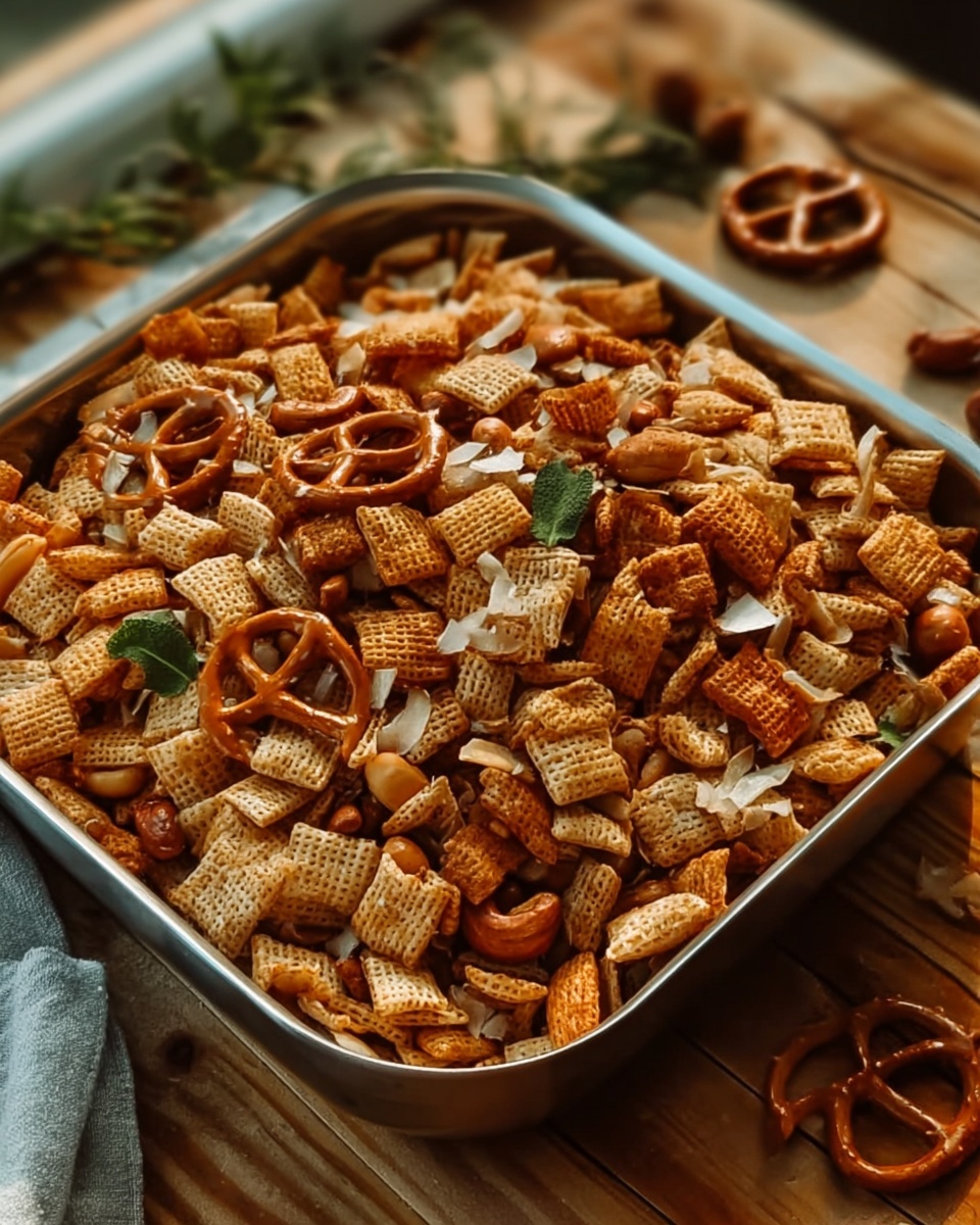 Roasting Pan Chex Mix Recipe - Recipe Image