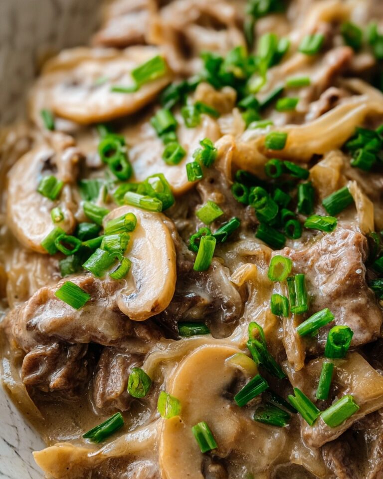 Creamy Beef Stroganoff with Egg Noodles Recipe