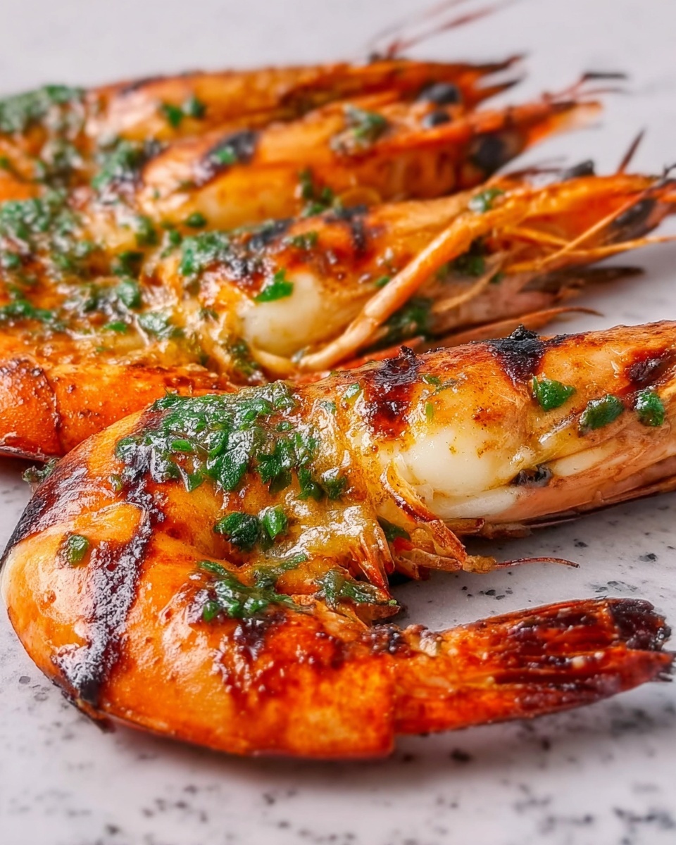Garlic Confit Butter BBQ Butterflied Prawns Recipe - Recipe Image