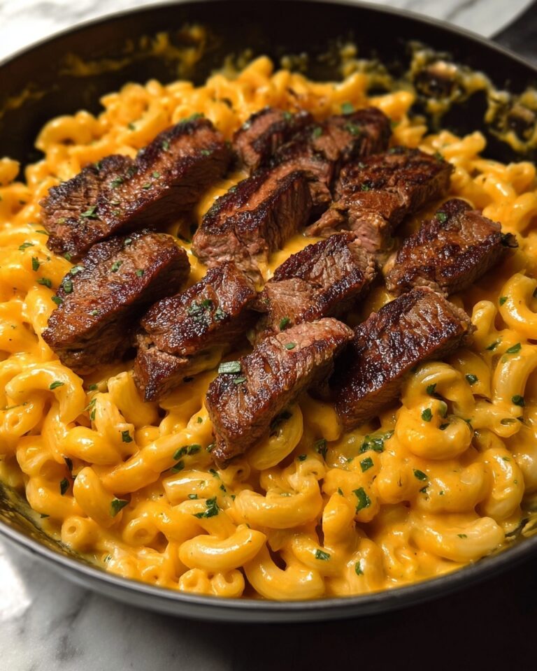 Creamy Cajun Butter Steak Pasta Skillet Recipe