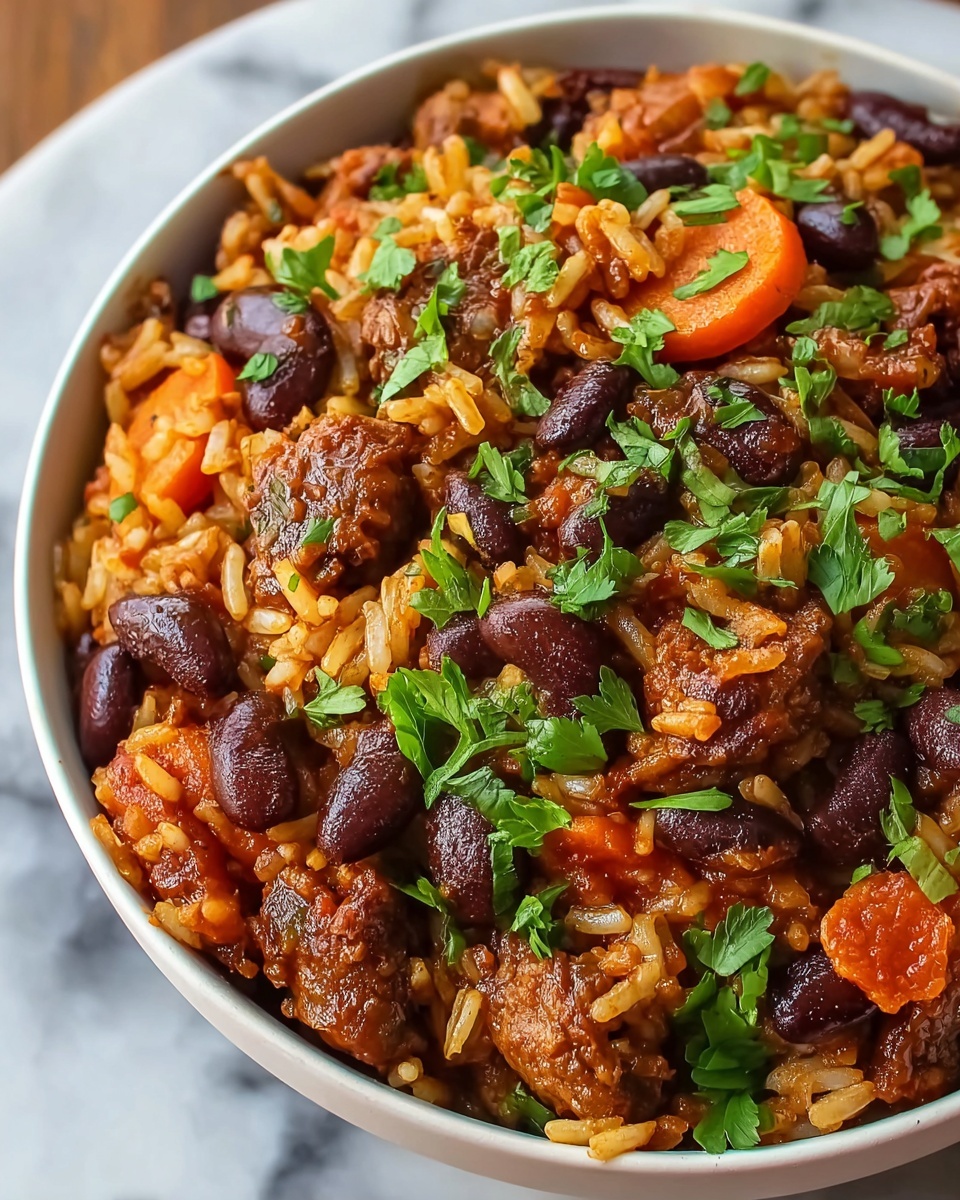 Black Beans and Rice with Beef Sausage Recipe - Recipe Image