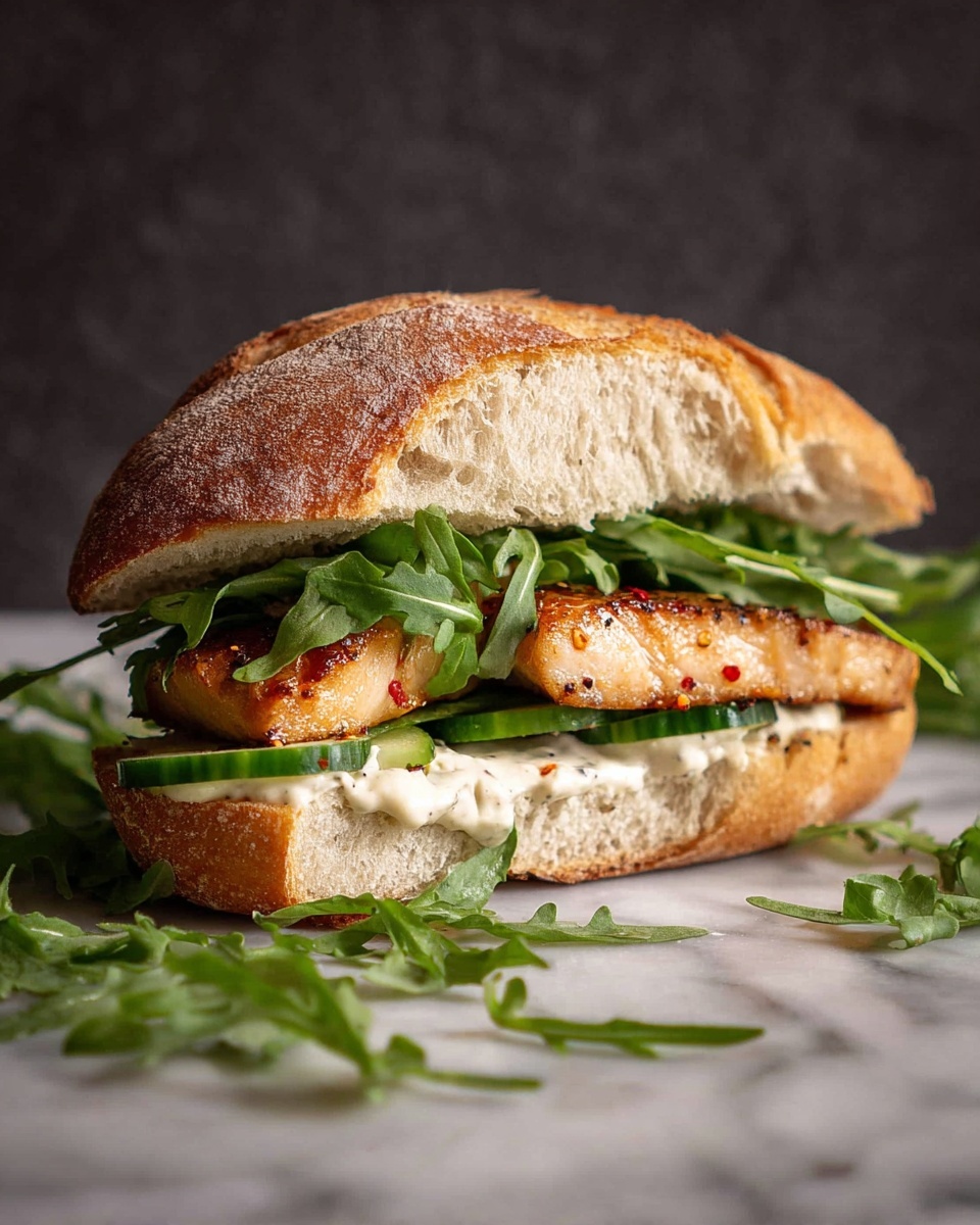 Easy Baked Salmon Sandwich with Zesty Lemon Mayo and Arugula Recipe - Recipe Image