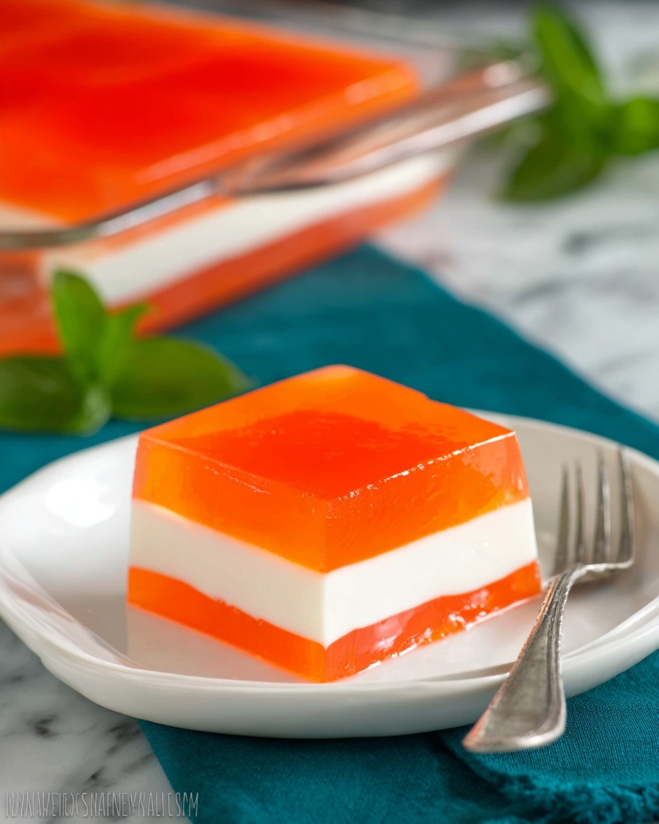 Peaches and Cream Layered Jello Recipe - Recipe Image