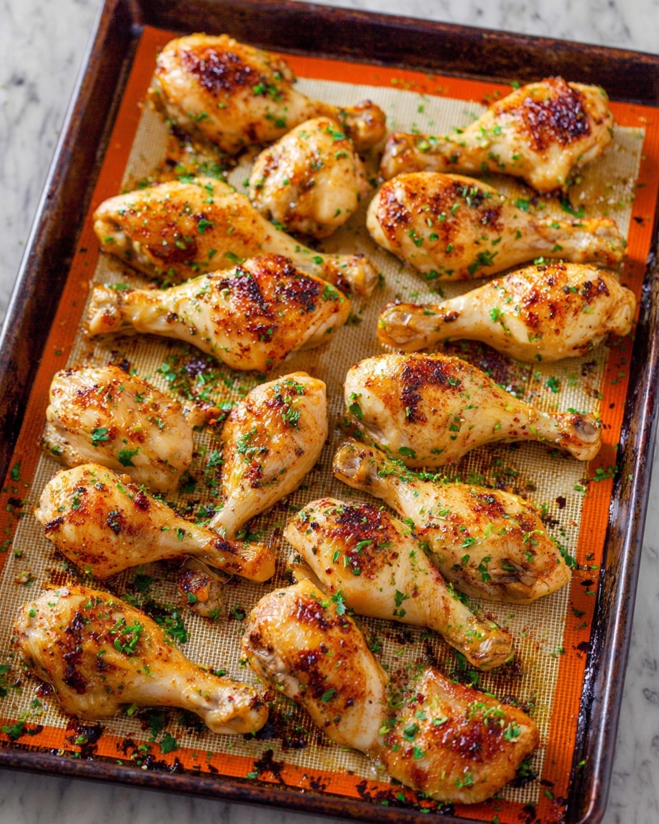 Baked Chicken Legs with Garlic, Lemon, and Parsley Marinade Recipe - Recipe Image