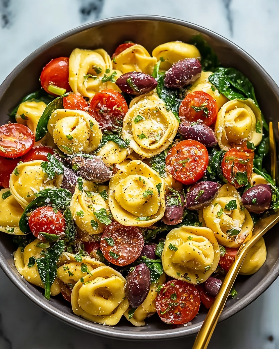 Tortellini Pasta Salad with Fresh Vegetables and Tangy Herb Dressing Recipe - Recipe Image