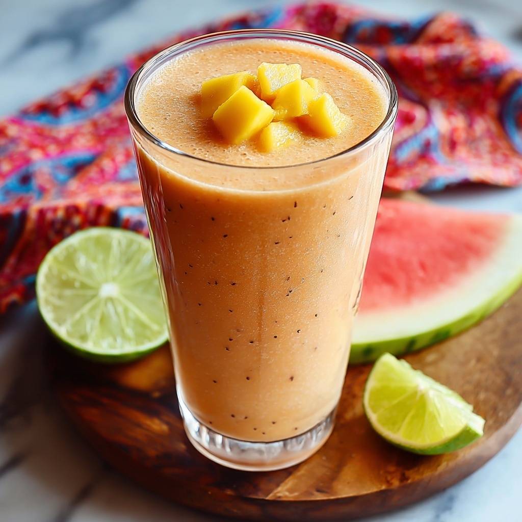Mango Watermelon Sunrise Smoothie Recipe - Recipe Image