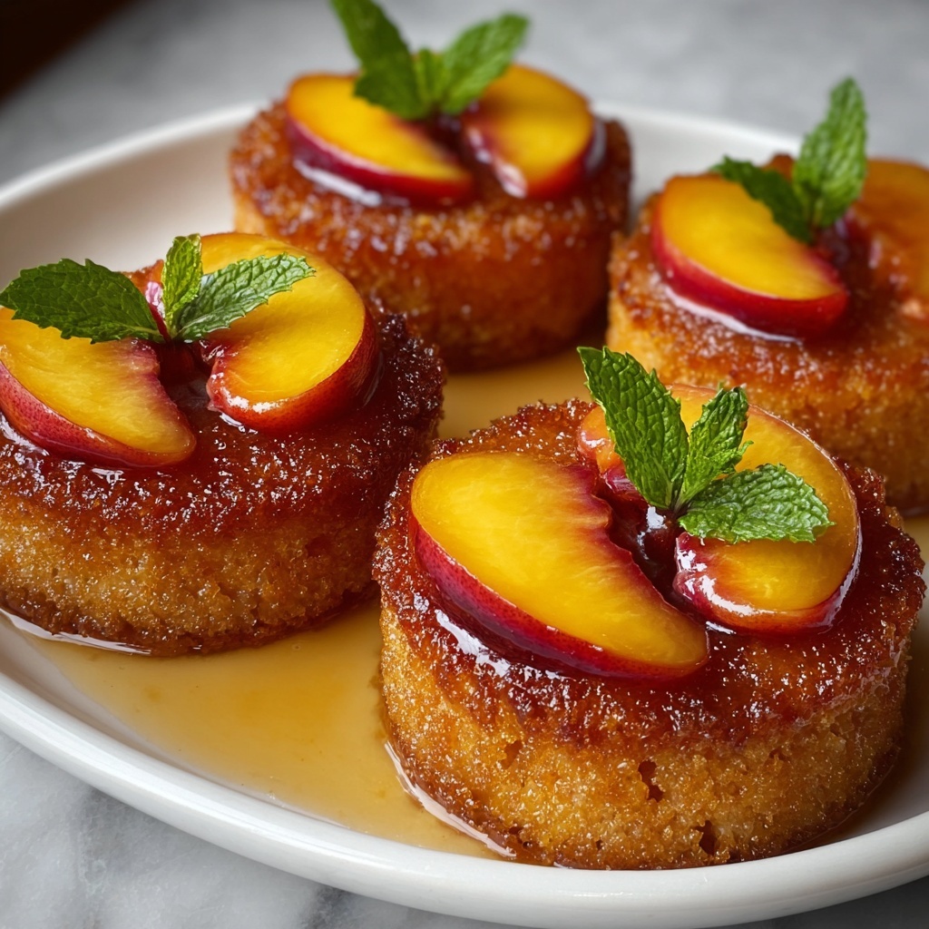 Peach Upside Down Mini Cakes Recipe - Recipe Image