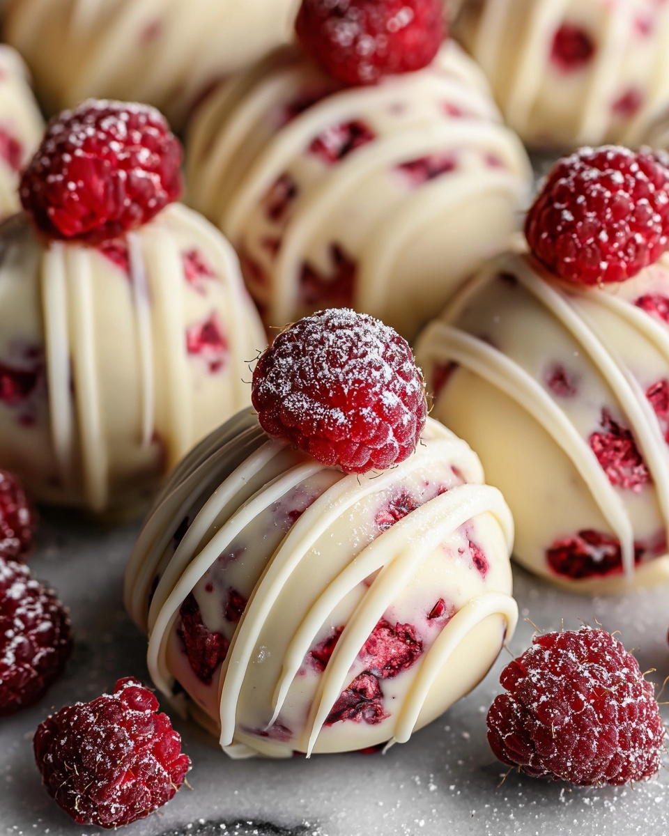 White Chocolate Raspberry Cheesecake Balls Recipe - Recipe Image