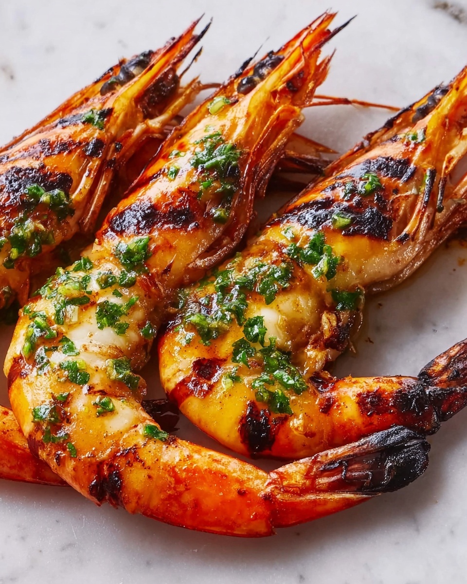 Garlic Confit Butter BBQ Butterflied Prawns Recipe - Recipe Image
