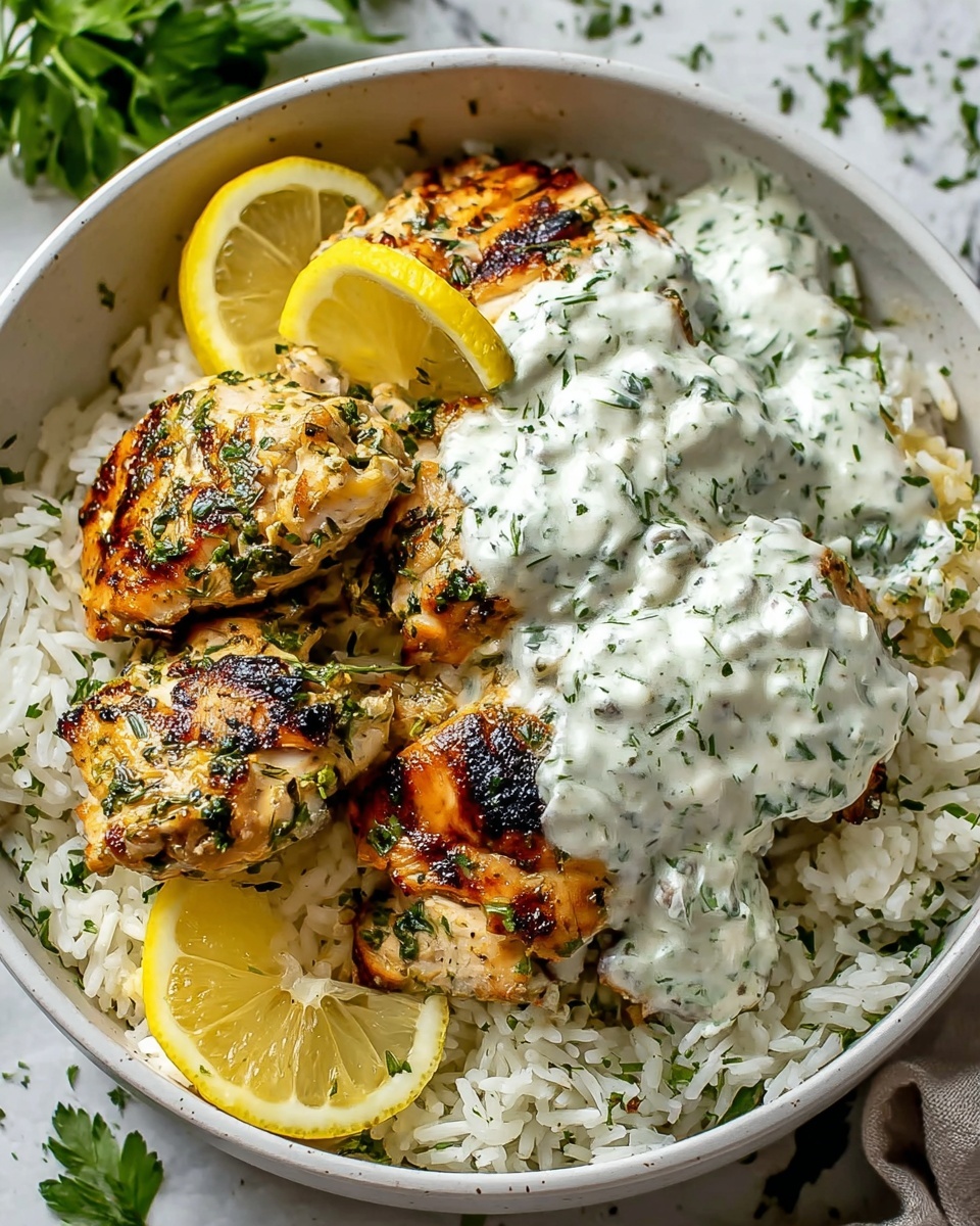 Dump and Bake Chicken Tzatziki with Rice Recipe - Recipe Image