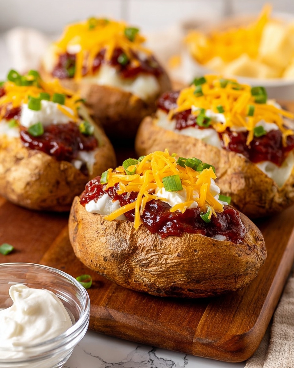 Slow Cooker BBQ Chicken Loaded Baked Potatoes Recipe - Recipe Image