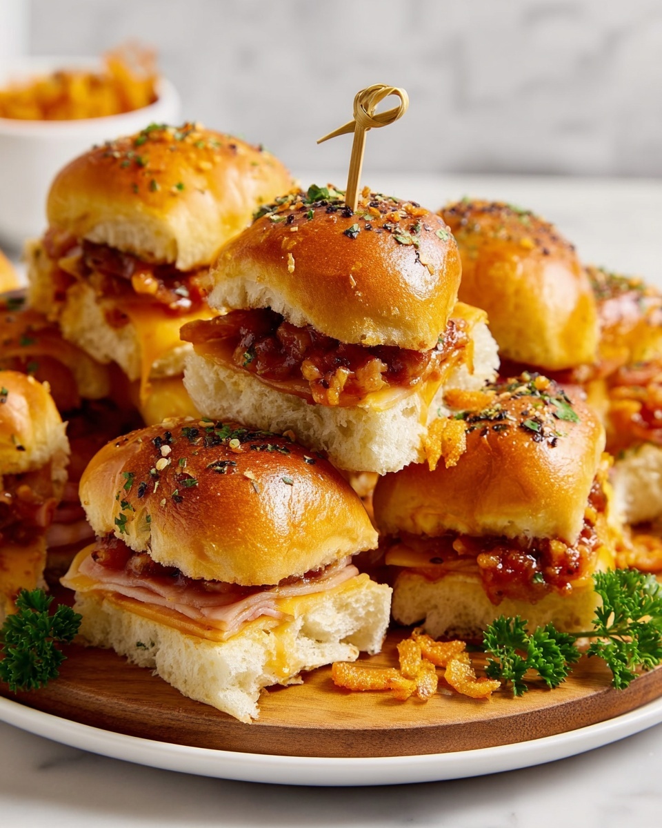 BBQ Deli Chicken Sliders with Cheddar, Fried Onions, and Maple Butter Recipe - Recipe Image