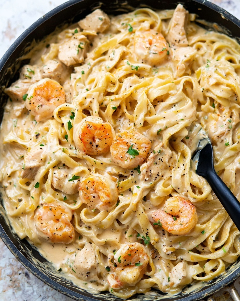 Cajun Chicken and Shrimp Alfredo Recipe - Recipe Image