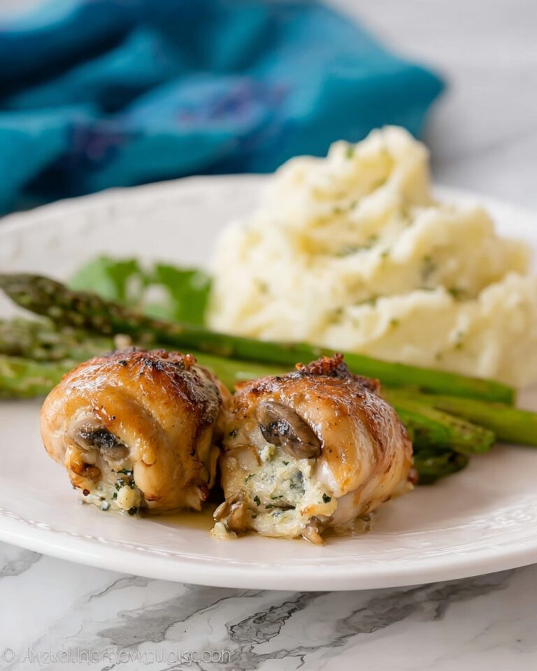 Baked Mushroom Stuffed Chicken Thighs Recipe