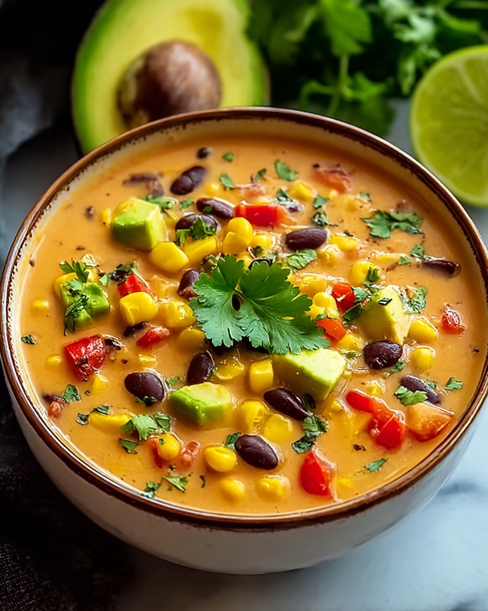 Creamy Vegetarian Tortilla Soup Recipe - Recipe Image