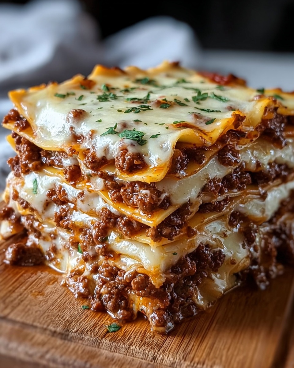 Parmesan Garlic Bacon Cheeseburger Lasagna Recipe - Recipe Image