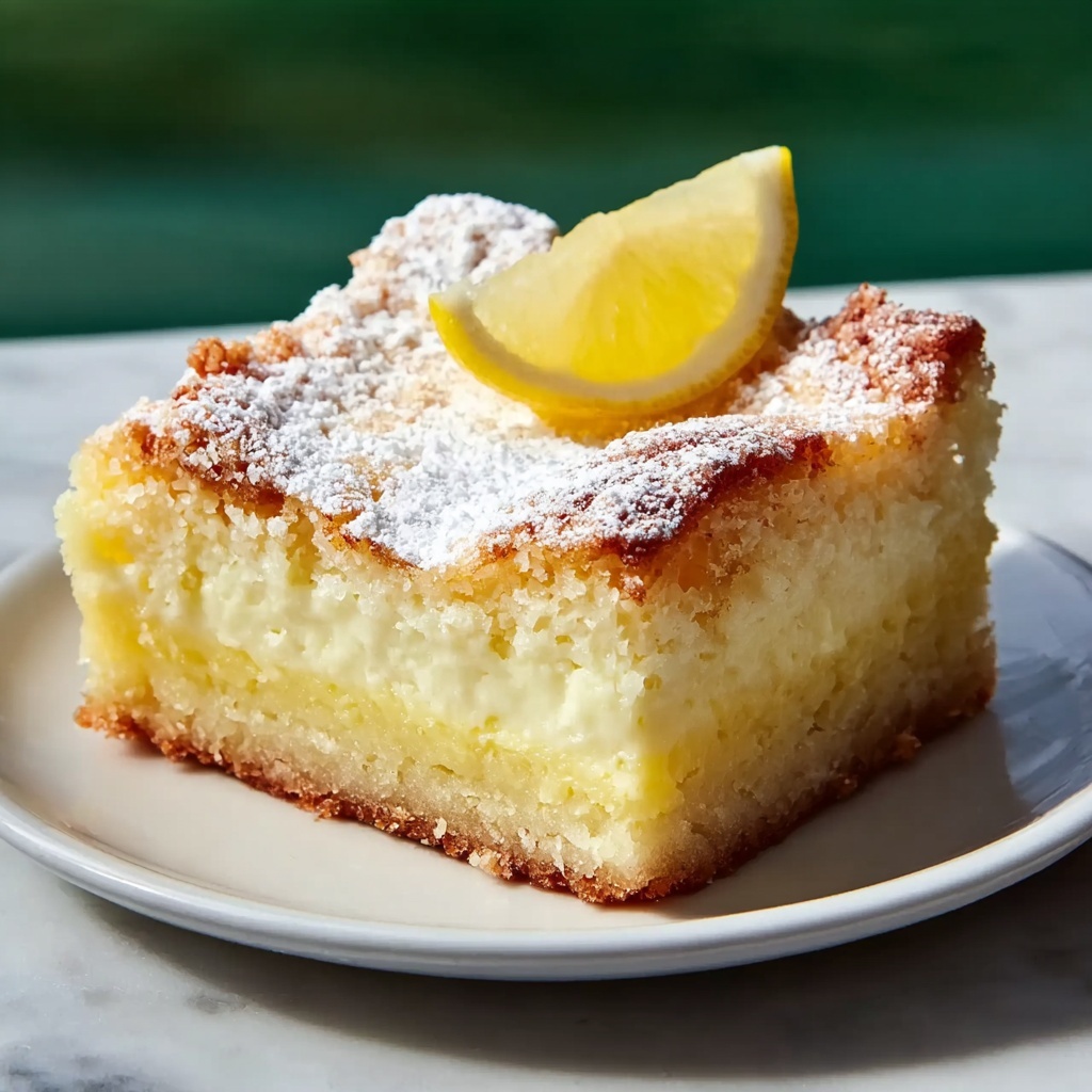 Light & Creamy Lemon Custard Cake Recipe - Recipe Image