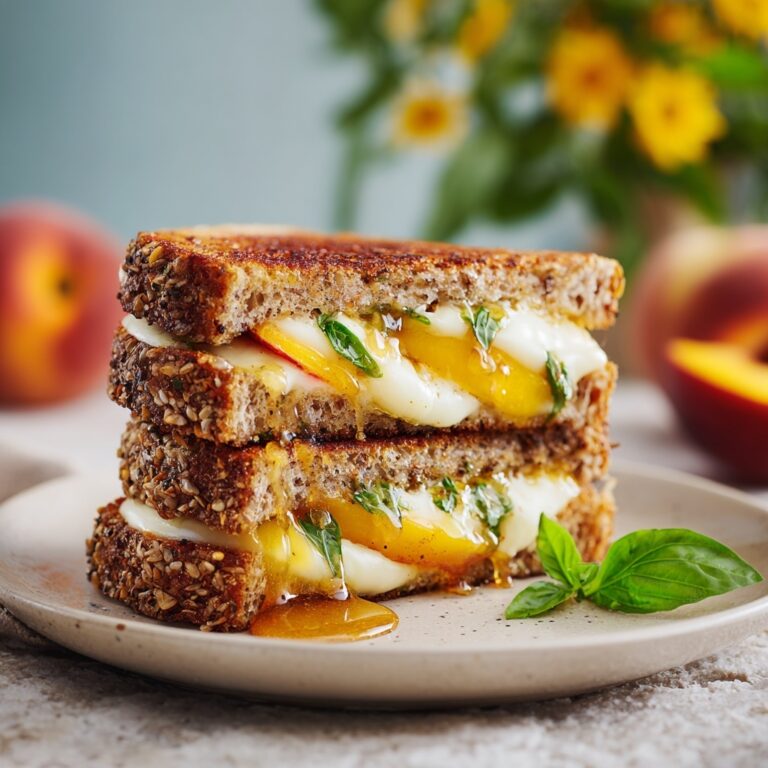 Honey Peach & White Cheddar Grilled Cheese Recipe