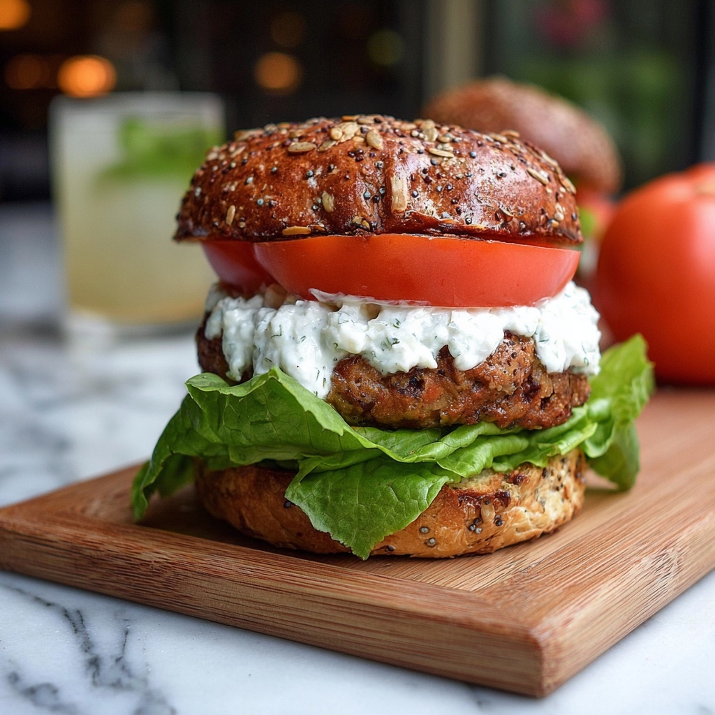 Mediterranean Turkey Burgers with Tzatziki, Sun-Dried Tomatoes, and Feta Recipe - Recipe Image