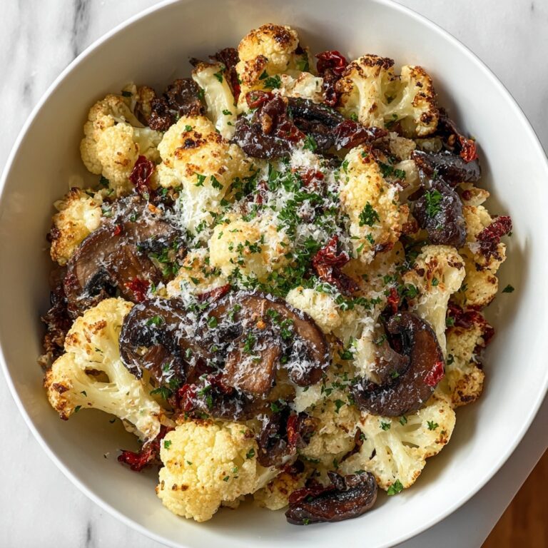 Savory Garlic Cauliflower and Mushroom Skillet Recipe