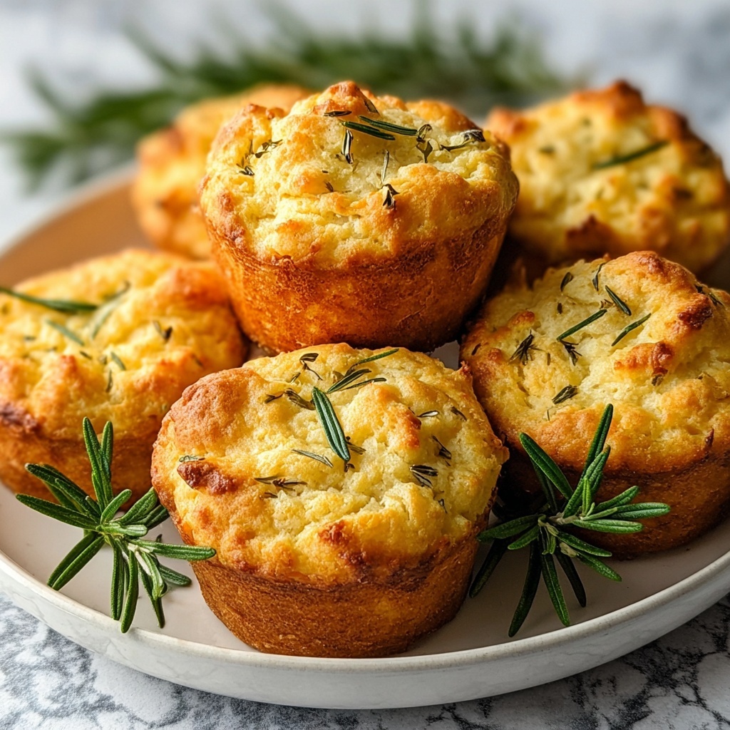 Garlic Rosemary Focaccia Muffins Recipe - Recipe Image