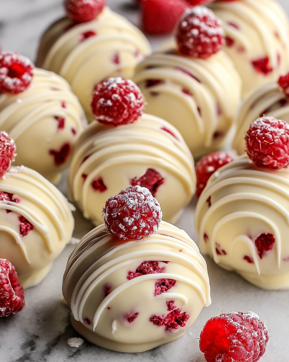 White Chocolate Raspberry Cheesecake Balls Recipe - Recipe Image