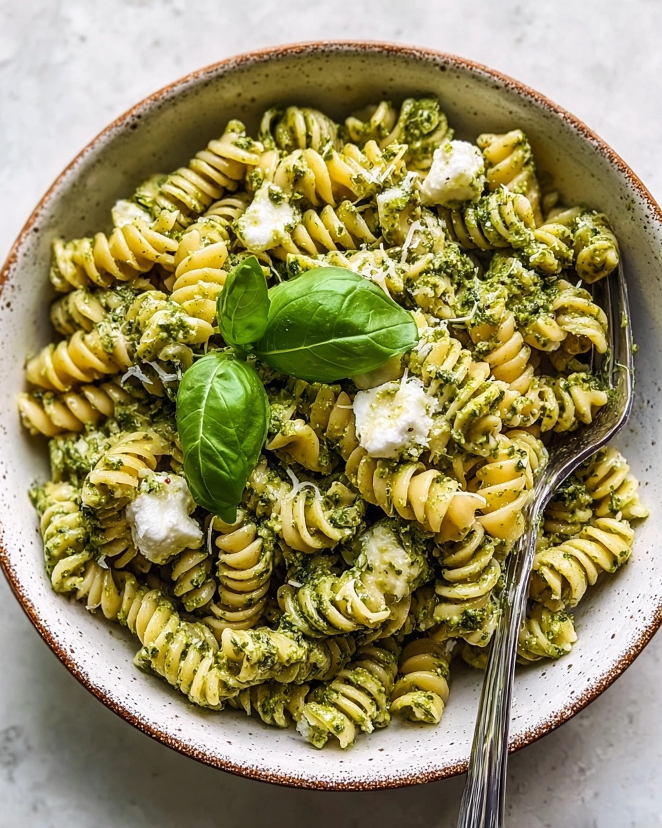 One Pot Melty Burrata Lemon Pesto Pasta Recipe - Recipe Image
