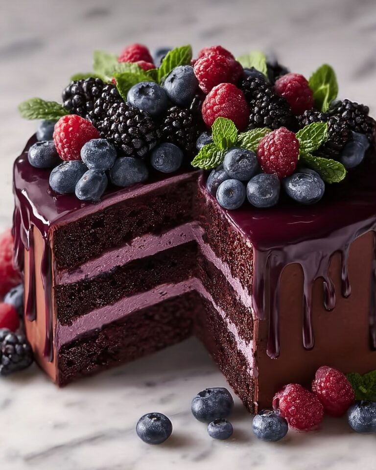 Dark Romance Chocolate Blackberry Cake Recipe