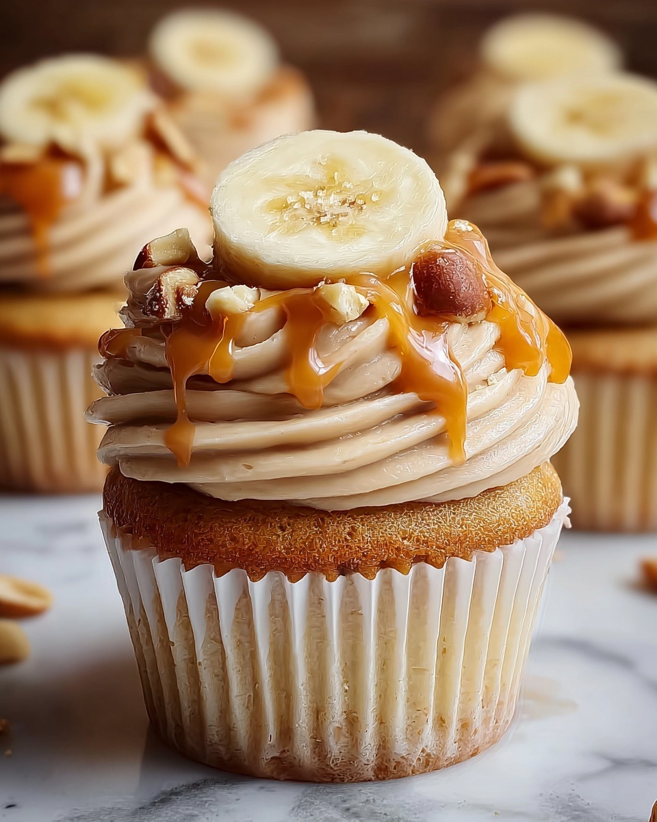 Banana Caramel Peanut Butter Cupcakes Recipe - Recipe Image