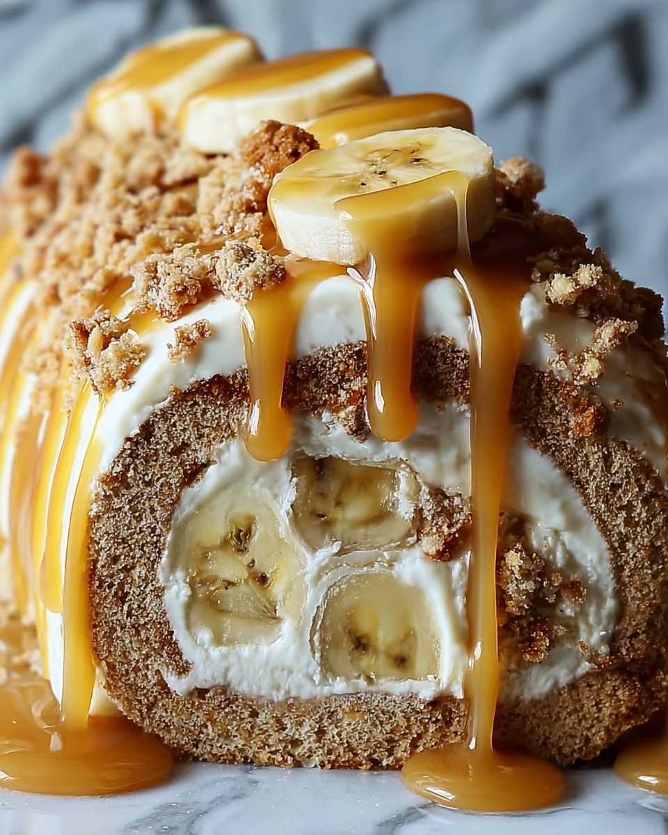 Banana Caramel Roll Cake Recipe - Recipe Image