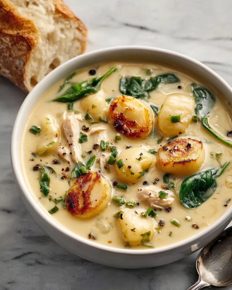Creamy Chicken Gnocchi Soup with Garlic Recipe