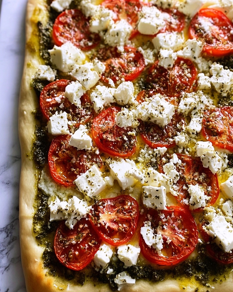 Pesto Caprese Puff Pastry Pizza Recipe - Recipe Image