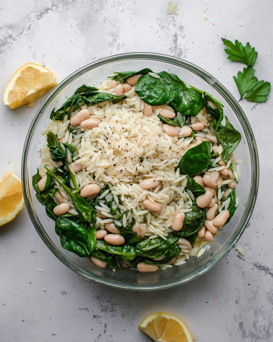 Spinach Orzo Salad with White Beans Recipe - Recipe Image