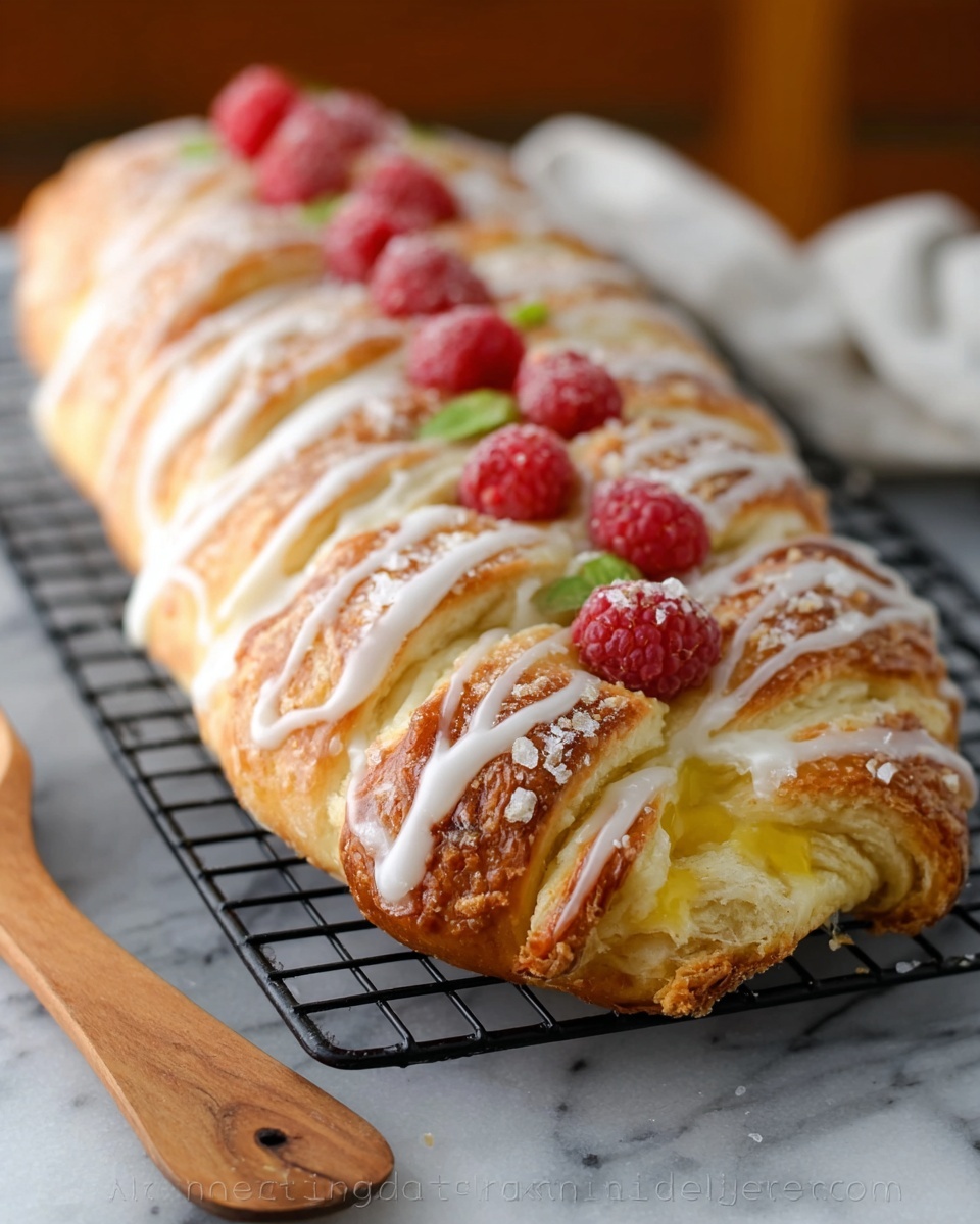 Peach Cream Cheese Braided Danish Recipe - Recipe Image