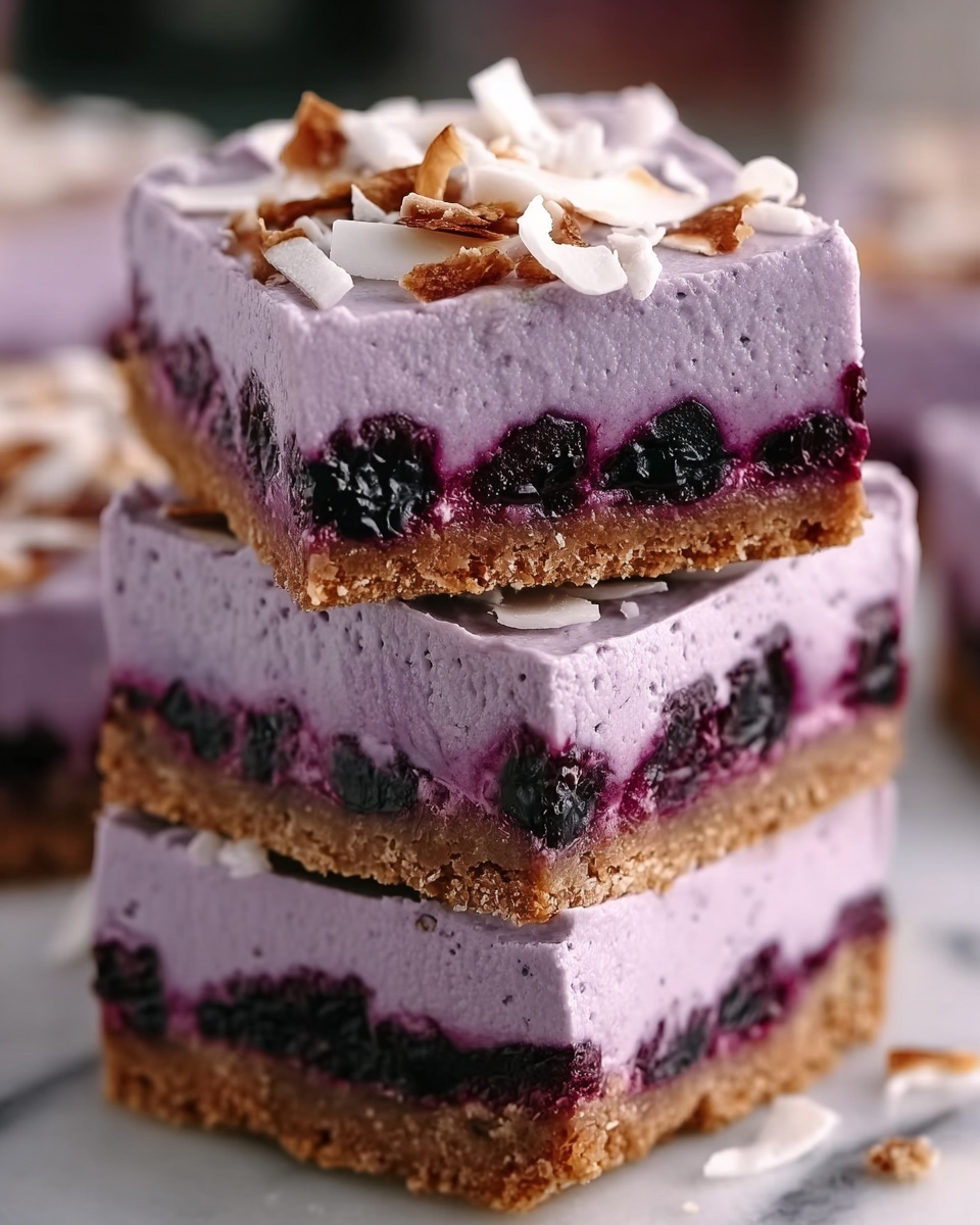 Sweet and Chewy Blackberry Coconut Bars Recipe - Recipe Image