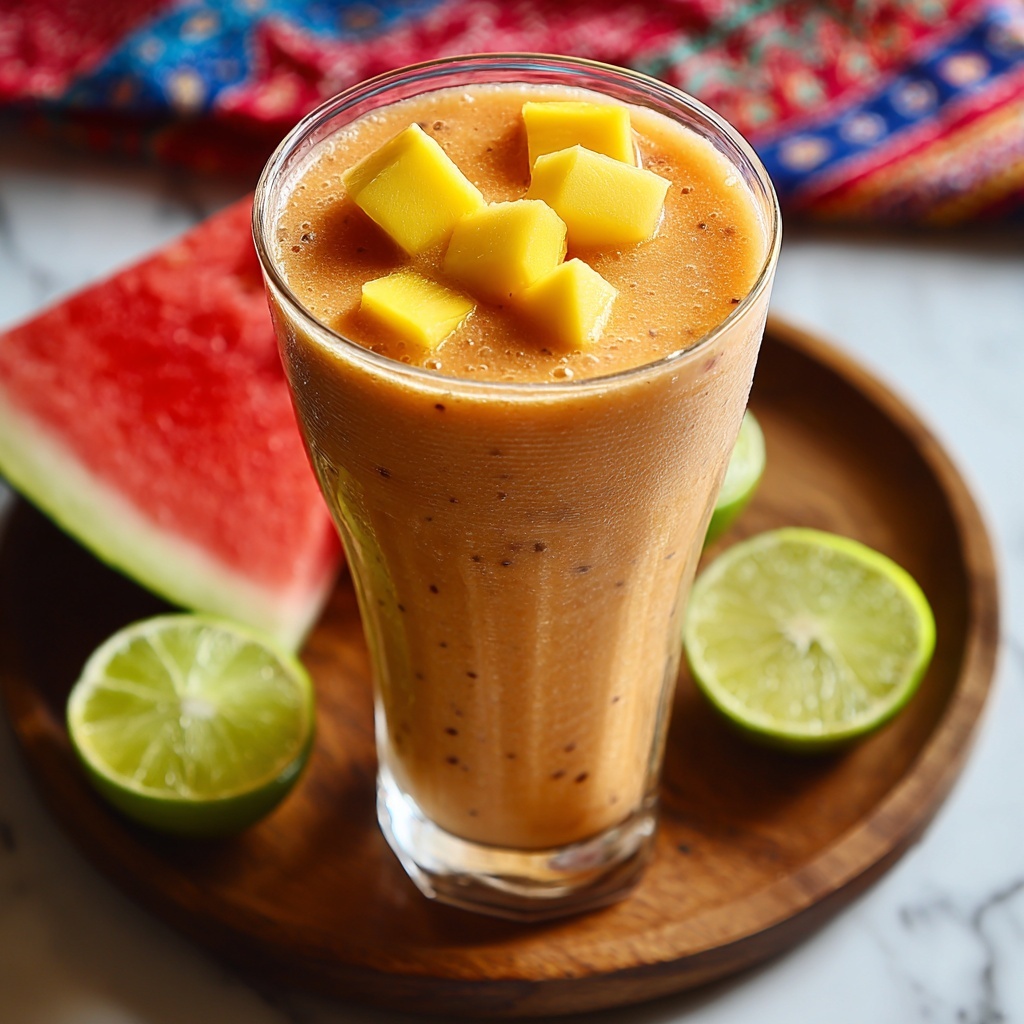 Mango Watermelon Sunrise Smoothie Recipe - Recipe Image